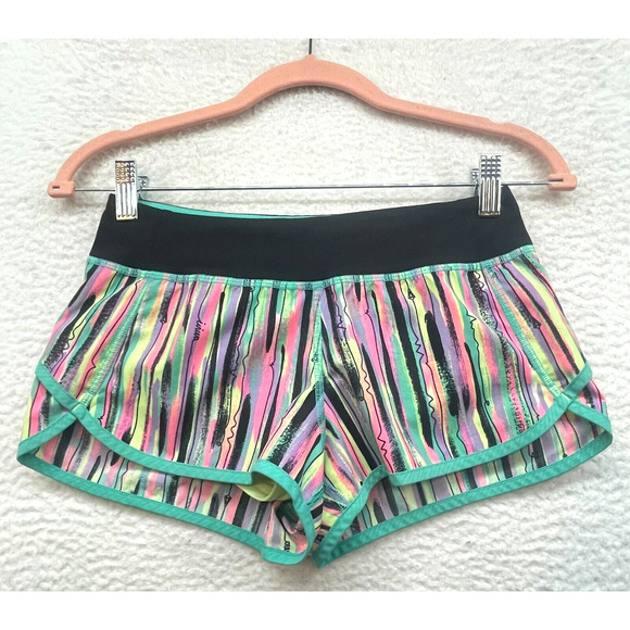 Ivivva by Lululemon Shorts Girls 12 Multicolor Pull On Gym Workout Performance - Picture 1 of 12